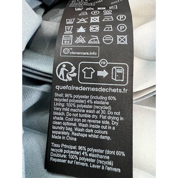 New AllSaints Size L Curtis satin tie dye pleated midi dress *No Sweater Top* - Picture 13 of 13